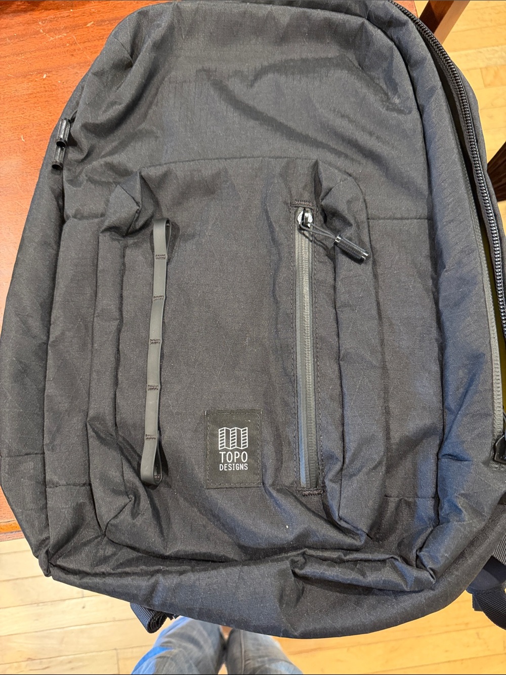 Topo Designs Black Men's Everyday Backpack with Front Zip Pocket